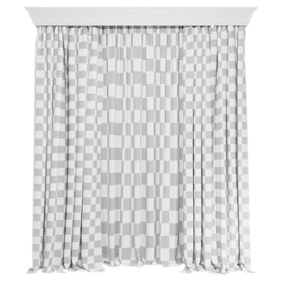Curtains blue beige and houndstooth set of curtains 01 — Ver 3