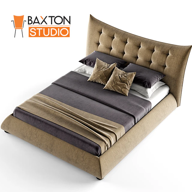 Baxton Studio Marguerite Dark Beige Linen Modern Platform Bed, Queen — Descargar