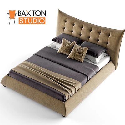 Baxton Studio Marguerite Dark Beige Linen Modern Platform Bed, Queen — Ver 1