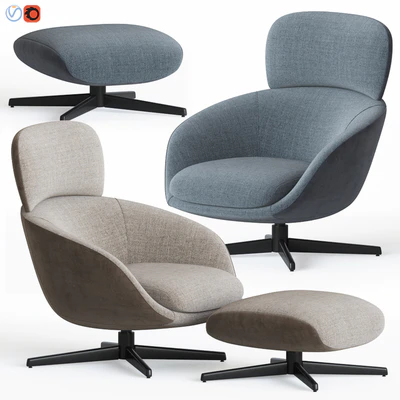 Russell Armchair & Ottoman by Minotti — Скачать