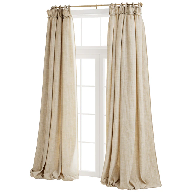 Balloon Drapery Linen Light Natural Curtains — Скачать