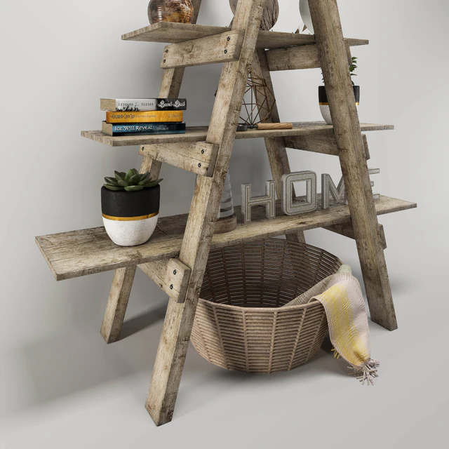 Rustic ladder bookshelf — Descargar