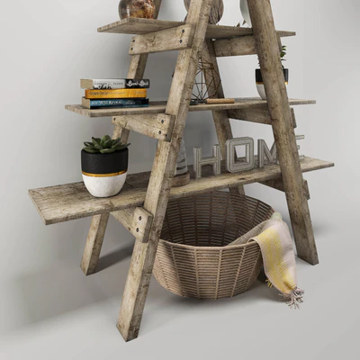 Rustic ladder bookshelf — Ver 3