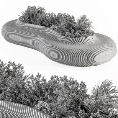 Urban Furniture / Parametric Bench with Plants- Set 22 — Ver 5