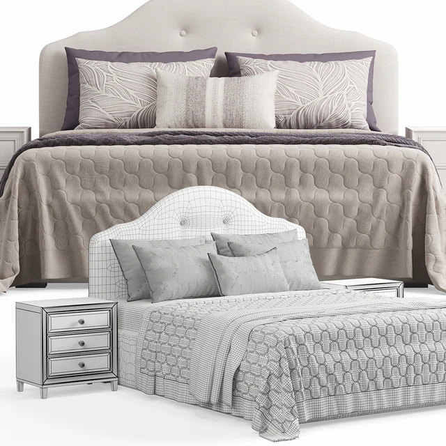 Kaussner Upholstered Bed with Encore Headboard — Descargar