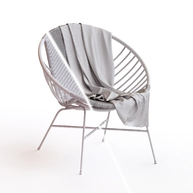 Rattan and metal ball chair, NIHOVE — Descargar