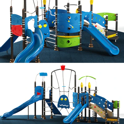 Kids playground equipment with slide climbing 09 — Ver 1