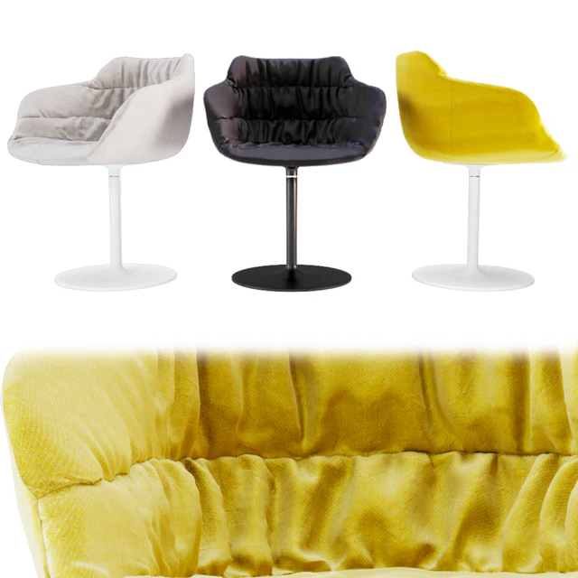 Flow Armchair With Central Leg Upholstered — Скачать