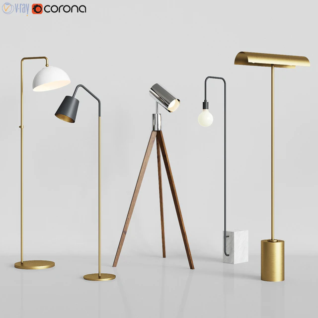 CB2 - 5 Floor Lamps Set 3 — Скачать