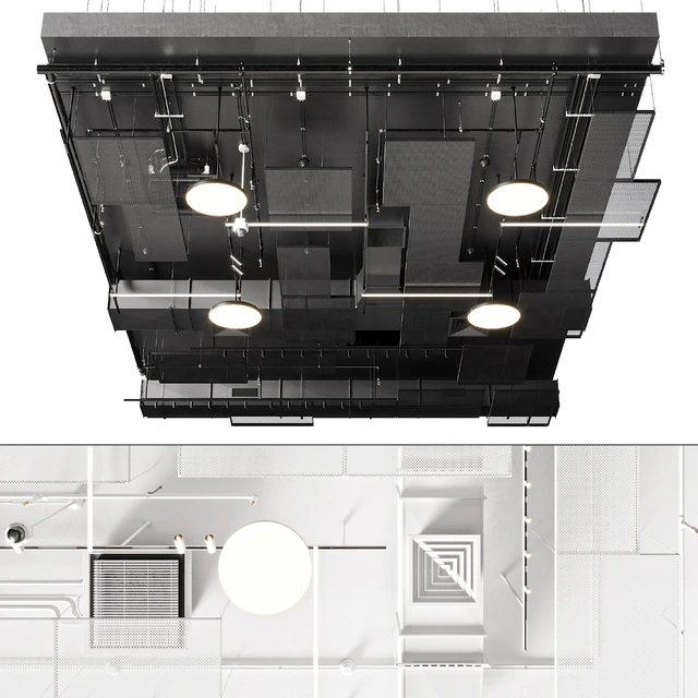 Industrial ceiling, Ducting, Lighting, CAC, CCTV — Descargar