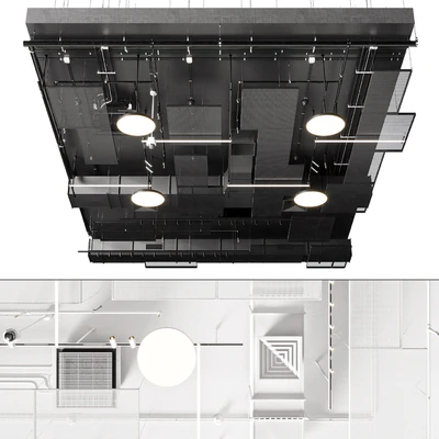 Industrial ceiling, Ducting, Lighting, CAC, CCTV — Ver 1
