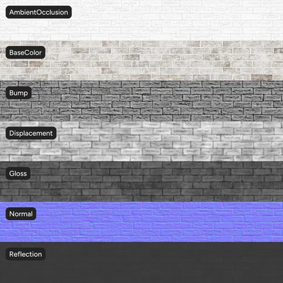 rusticated running bond brick wall texture white — View 4