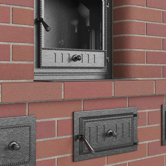 Дровяная печь-камин Stove кирпичная с хлебной камерой — Скачать