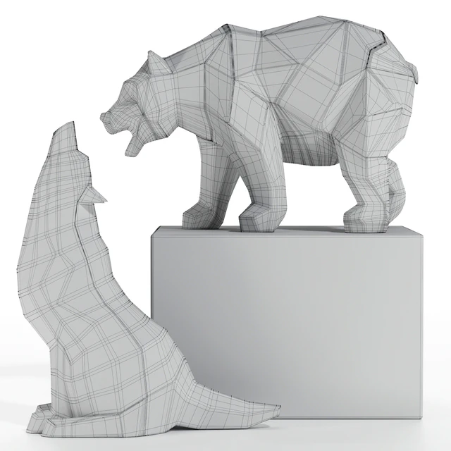 geometric wolaf and bear — Скачать