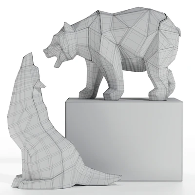 geometric wolaf and bear — Вид 6