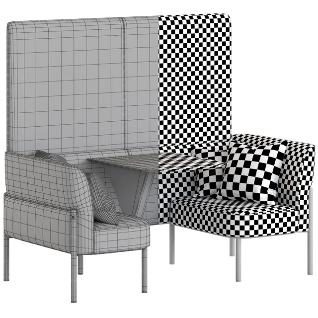 Herman Miller Hue Lounge Furniture low with wall — Descargar