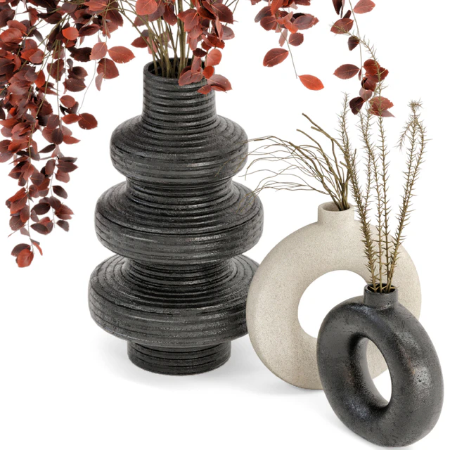 Indoor Dry Plants in rusty Concrete Pots - Set 80 — Descargar