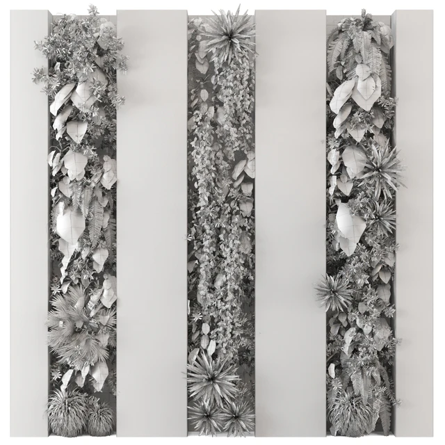 Indoor Wall  Vertical Garden in Concrete Base - Set 930 — Скачать