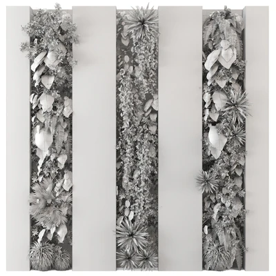 Indoor Wall  Vertical Garden in Concrete Base - Set 930 — Вид 3