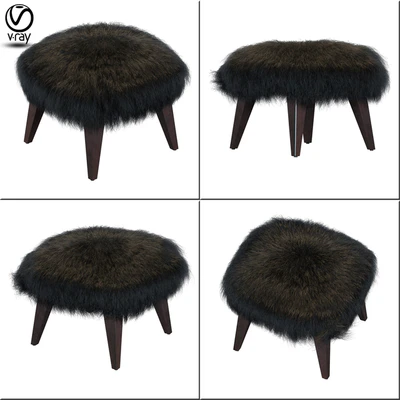 OTTO TIBETAN FUR CUBE OTTOMAN — Ver 1