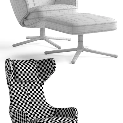 Grand Repos Armchair and Pouf — Ver 3