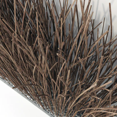 Screen long wood thin dry branch pebble n2 / Ширма длинная из тонких сухих веток №2 — Вид 3