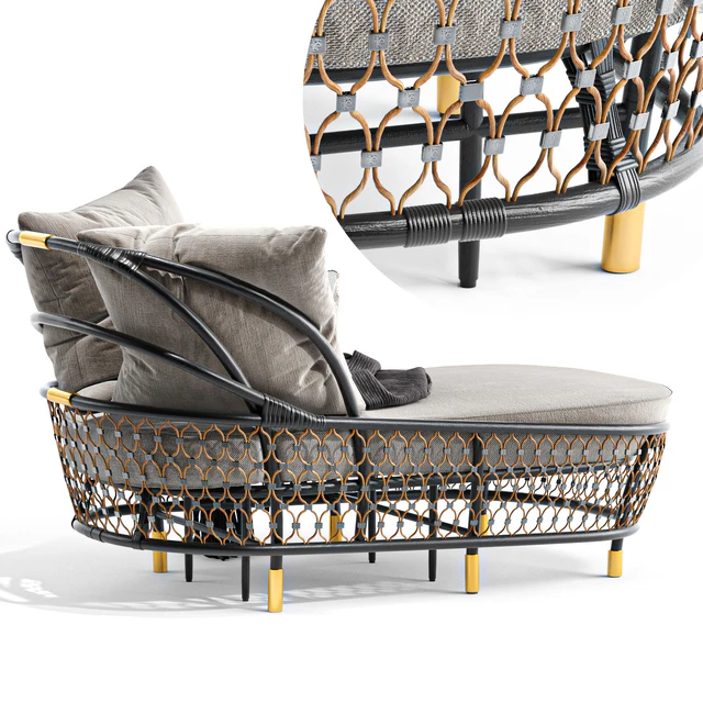 Rattan sun lounger By visionnaire — Descargar