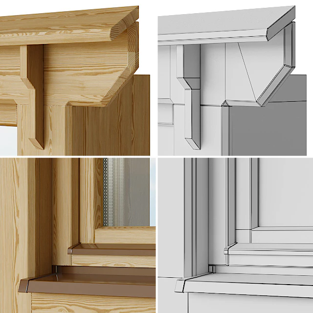 Wooden windows with platbands 1 | Constructor — Descargar