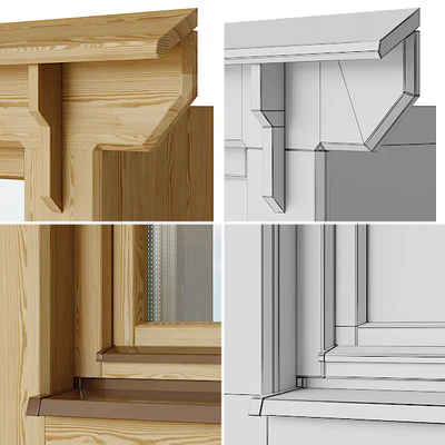 Wooden windows with platbands 1 | Constructor — Ver 3