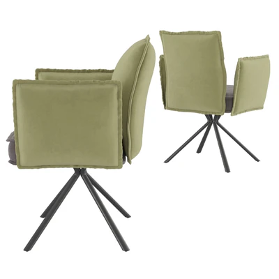 Homary-Modern Upholstered Velvet Accent Chair Soft Chair in Carbon Steel Legs — Вид 4