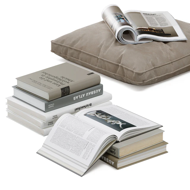 Floor decor set 001 with pouf and books — Descargar
