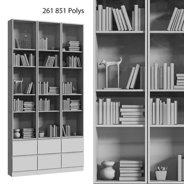 Showcase cabinet with books — Descargar
