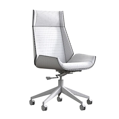 Leather Office Chair Desk Chair with Fixed Base & Adjustable Height HOMARY — Ver 2