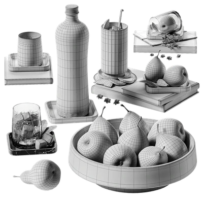 Decor set with water and pears stv005 — Ver 3