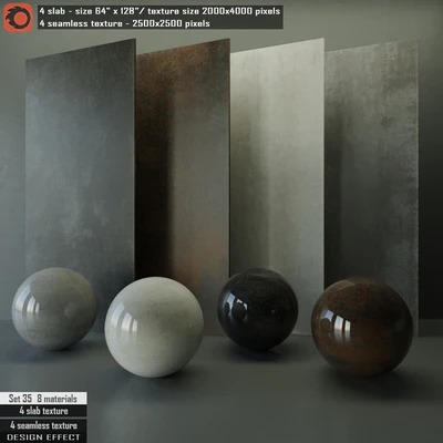 Design Effect slab & Seamless texture Set 35 — Ver 1