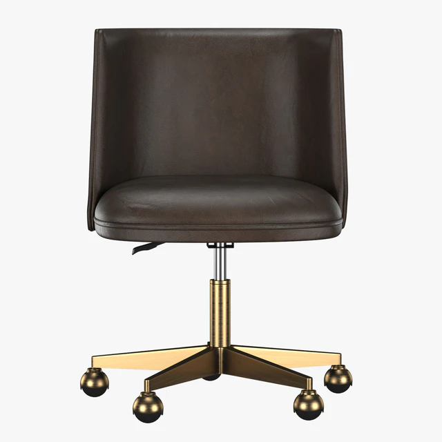 KINNEY LEATHER DESK CHAIR - ANTIQUED BRASS — Скачать
