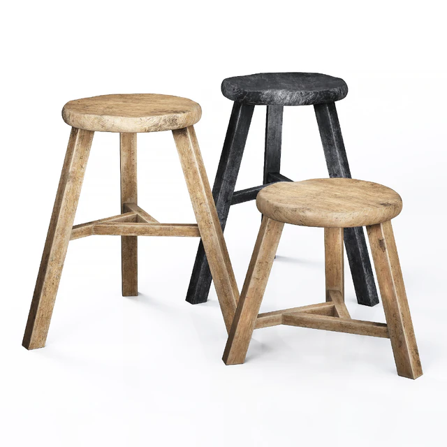Wooden Accent Stool 01 — Descargar