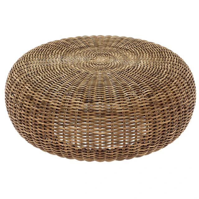 round braided rattan pouf. California — Descargar