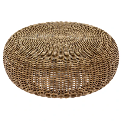 round braided rattan pouf. California — Ver 1