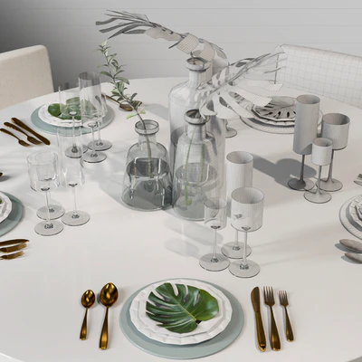 MERIDIANI Gong table, Wess chair, Flos IC S2 — Ver 3