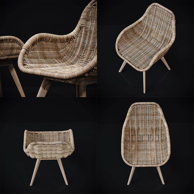 RATTAN DINING CHAIR WITH ARMS — Скачать