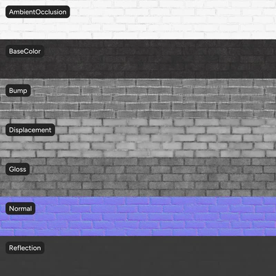 painted running bond brick wall texture black — View 4