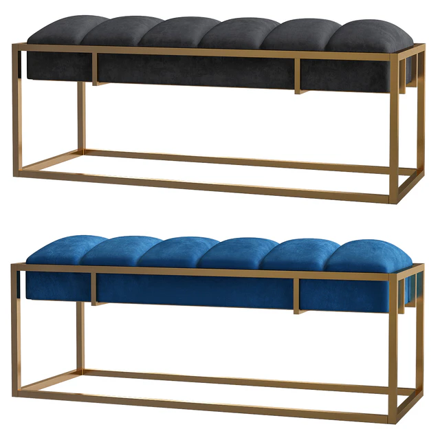 Southern Enterprises Mona Chrome Upholstered Bench — Скачать