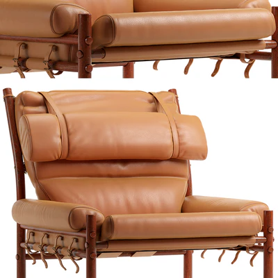 Scandinavian Modern Arne Norell Leather Inca Lounge Chair — Вид 6