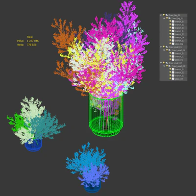 Dry plants set. 3 models — Ver 4