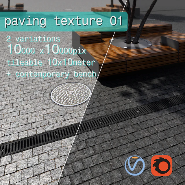 Paving granite damage / street furniture 01 — Descargar