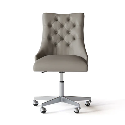 MARTINE ADJUSTABLE LEATHER DESK CHAIR - PEWTER — Вид 2