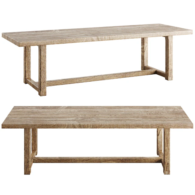 RH Cayden Campaign Dinning Table — Скачать