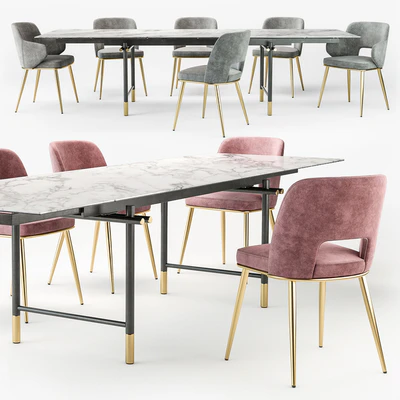 Calligaris Monogram table Foyer chair set — Ver 4
