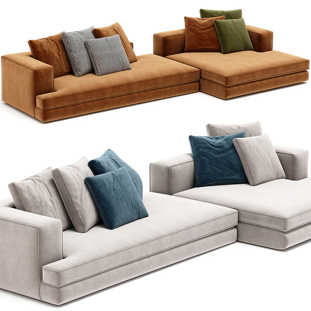 ARBITER Sofa with chaise longue By Maxalto — Descargar